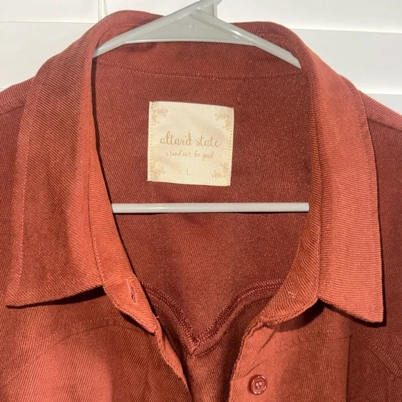Altar'd State Rust Button-Up Shacket - Picture 2 of 6